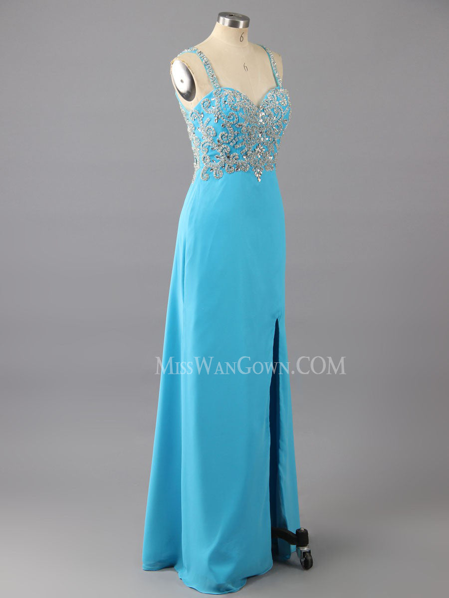 Sweetheart satin handmade beading prom dresses customized floor length evening dresses LF810