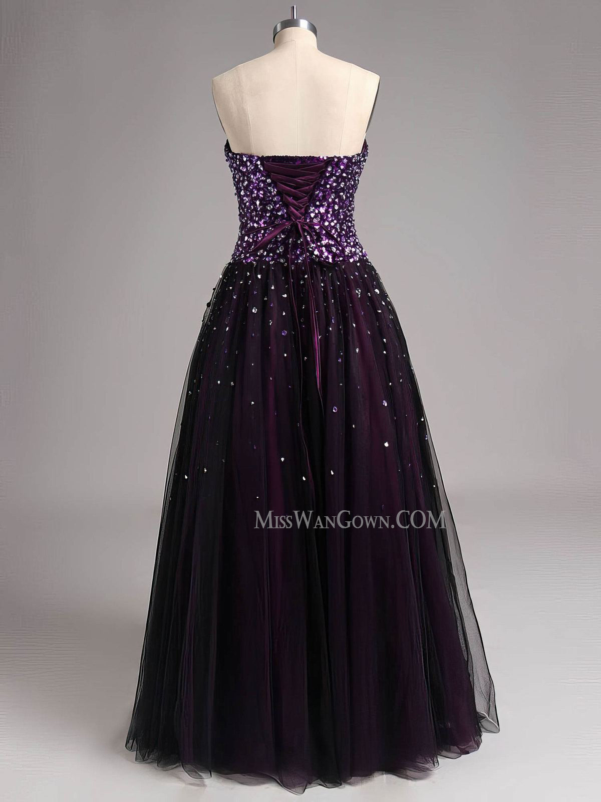 Sweetheart tulle beading sequins prom dresses floor length a line evening dresses LF792