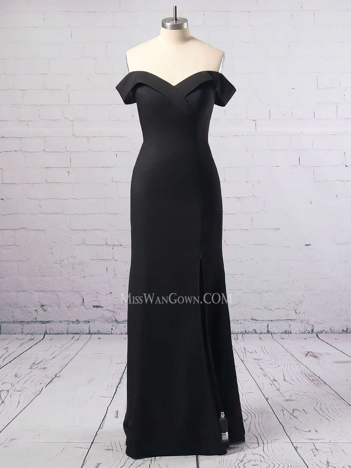 Off shoulder satin mermaid prom dresses customized sweep train evening dresses LF882