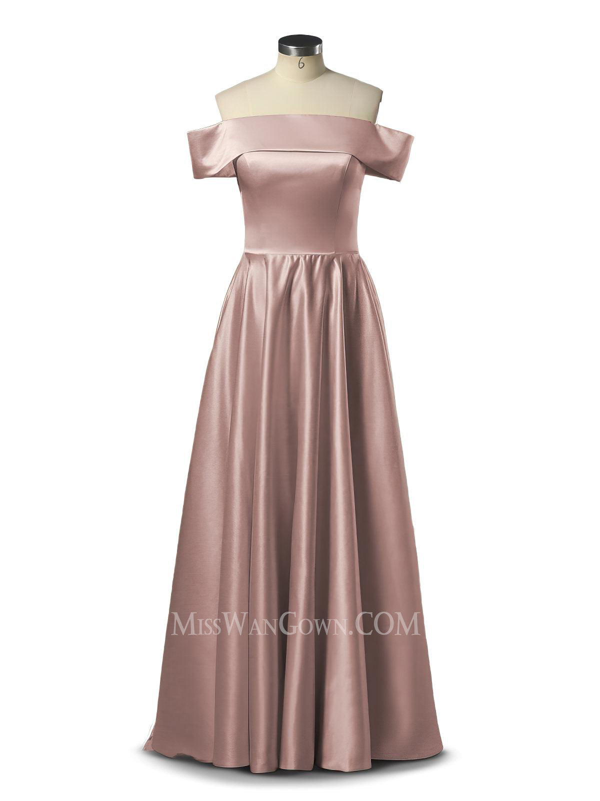 Off shoulder satin customized prom dresses a line floor length evening dresses LF833