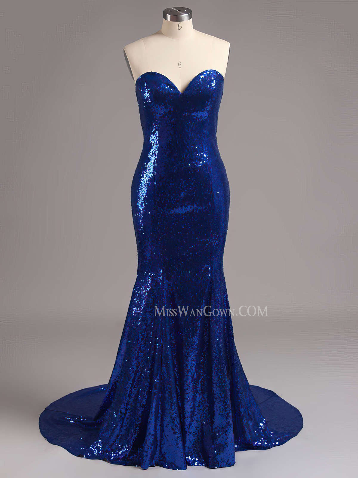 Sweetheart squins mermaid prom dresses customized sweep train evening dresses LF816