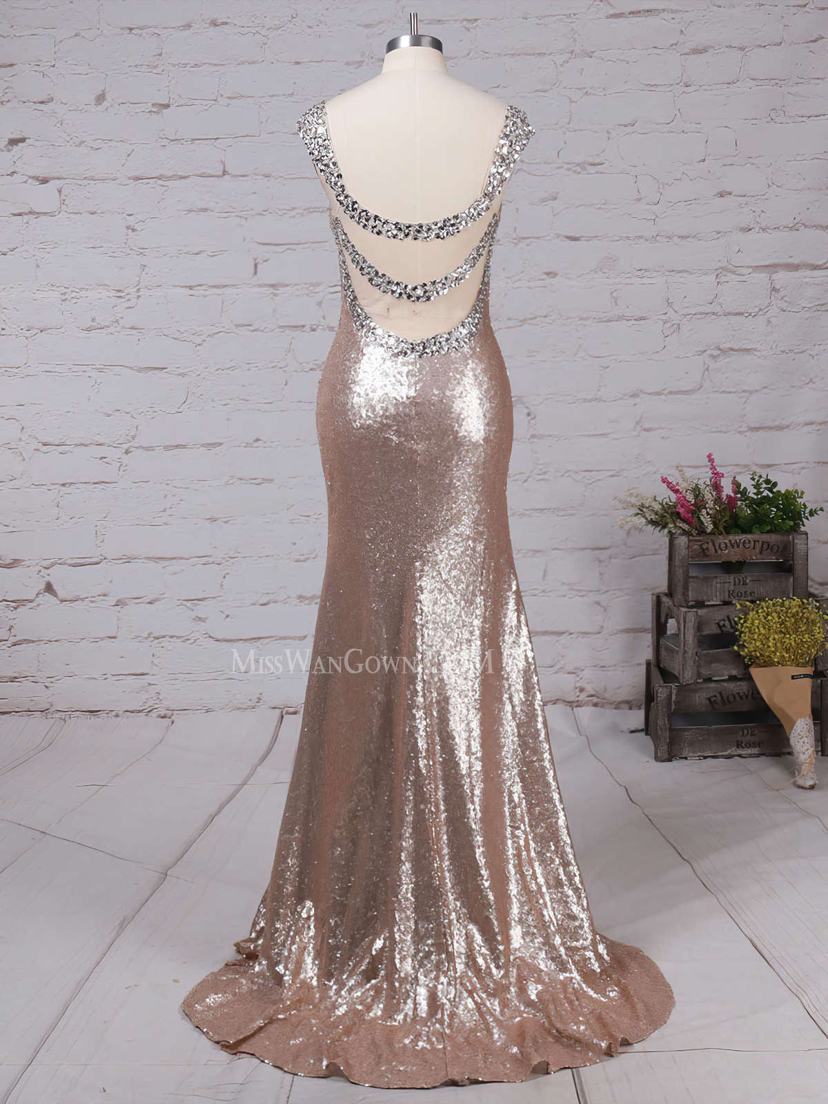 Sweetheart sequins beading prom dresses sweep train mermaid evening dresses LF813