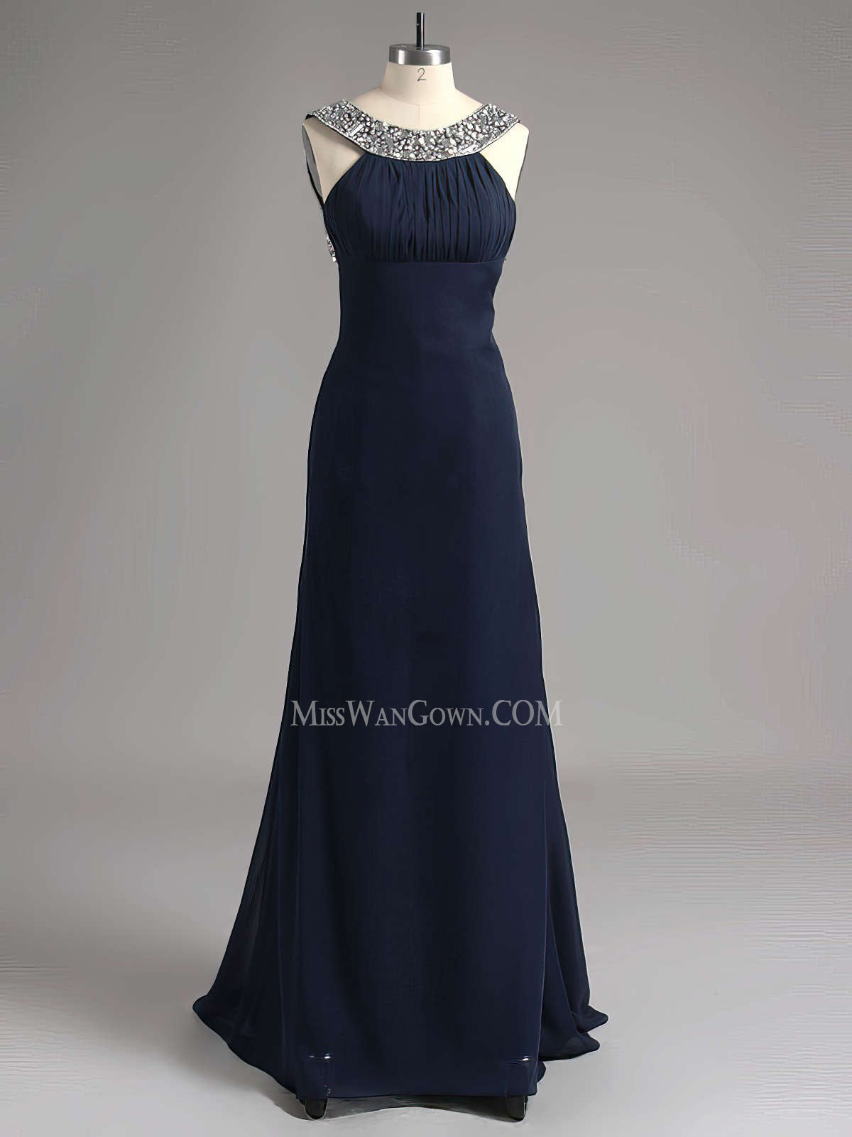 Halter black chiffon handmade beading prom dresses customized sweep train evening dresses LF782