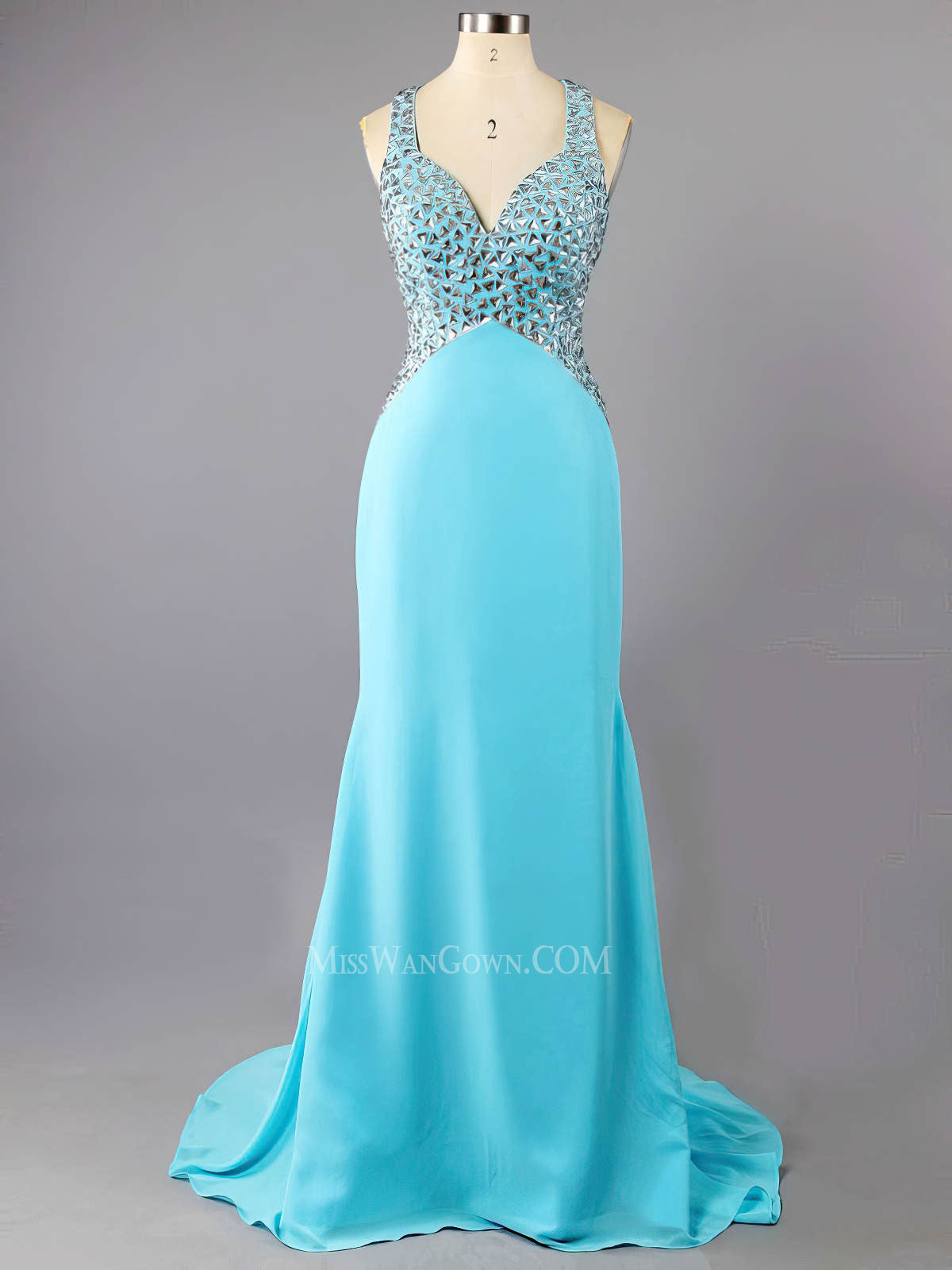 Sweetheart chiffon beading diamond prom dresses customized sweep train evening dresses LF797